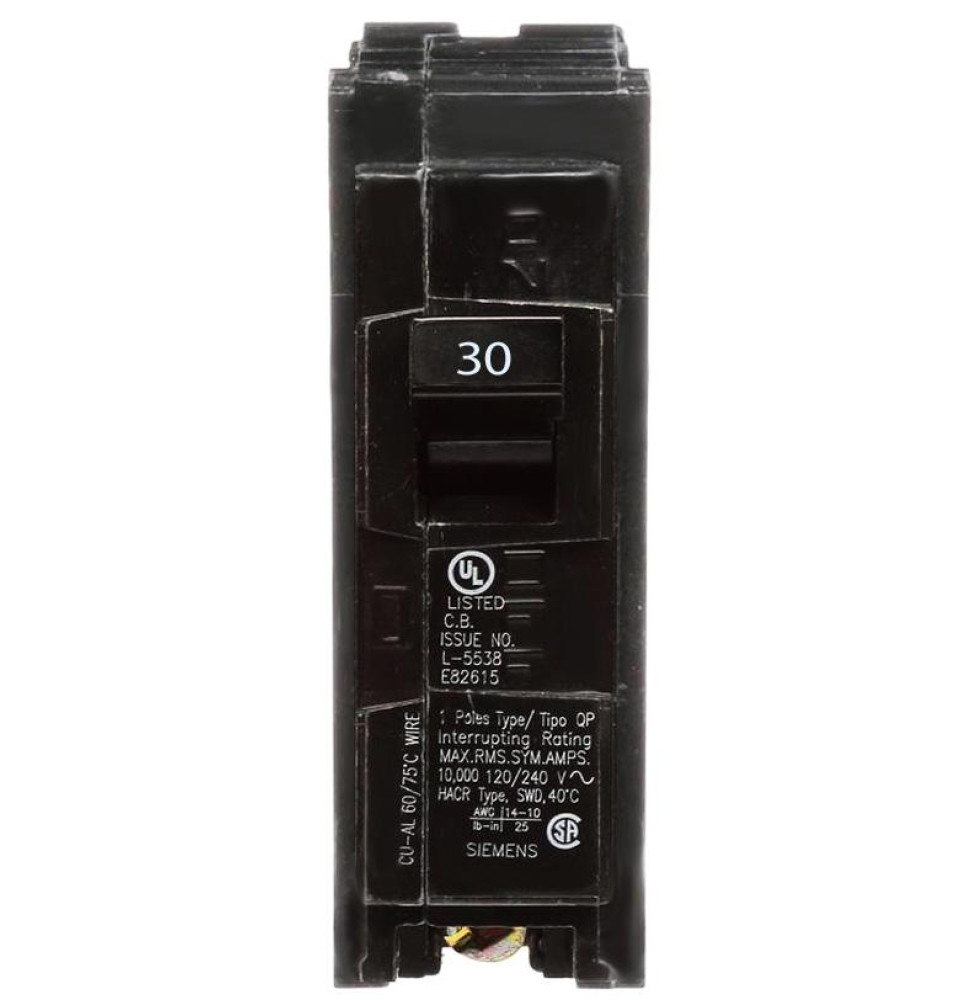 Q130 - Siemens 30 Amp Single Pole Circuit Breaker