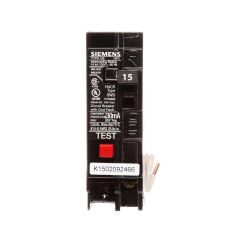QE115 - Siemens 15 Amp 1 Pole 120 Volt Ground Fault Equipment Protection Circuit Breaker
