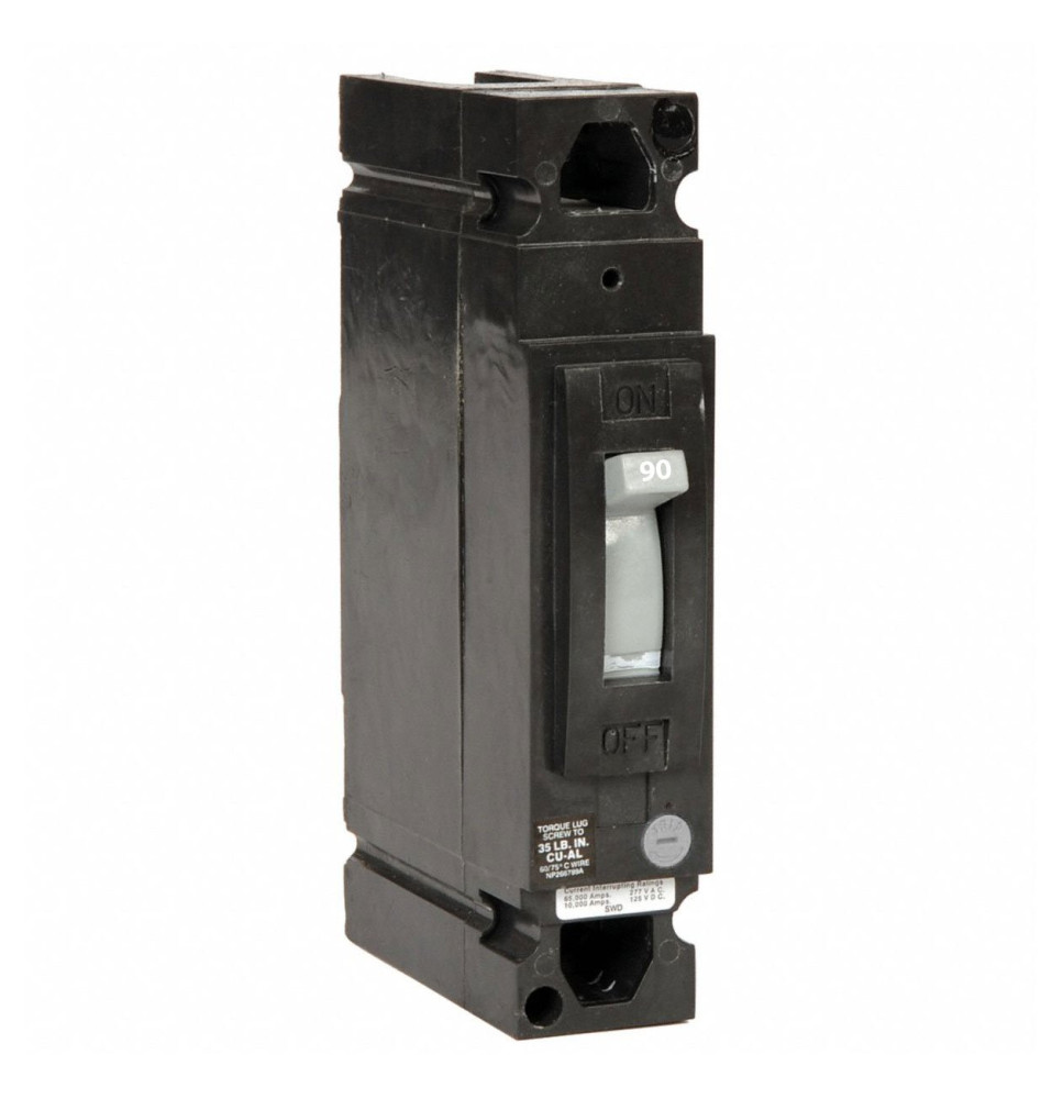 TED113090WL - GE 90 Amp 1 Pole 277 Volt Molded Case Circuit Breaker General Electric Lug