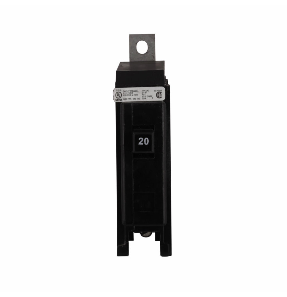 GHQ1020 - Eaton Cutler-Hammer 20 Amp 1 Pole 480 Volt Bolt-On Molded Case Circuit Breaker