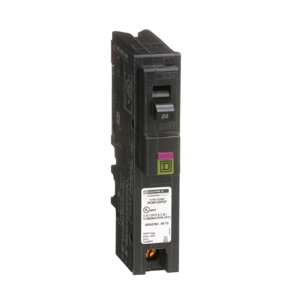 HOM120PDF - HomeLine 20 Amp 1 Pole Dual Function Circuit Breaker