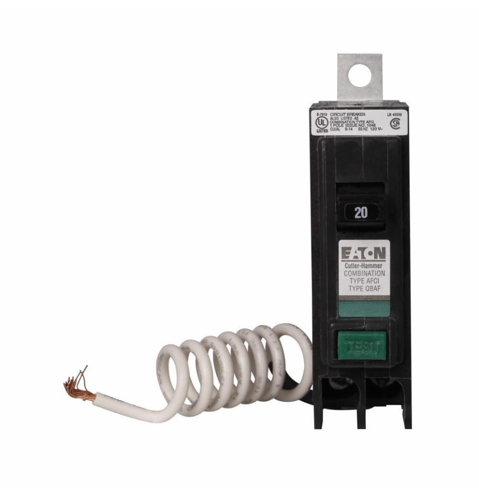 QBCAF1020 - Eaton Cutler-Hammer 20 Amp Single Pole Bolt-On AFCI Bolt-On Circuit Breaker