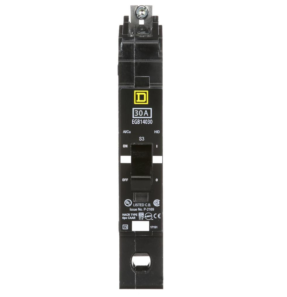 EGB14030 - Square D 30 Amp 1 Pole 277 Volt Bolt-On Circuit Molded Case Breaker