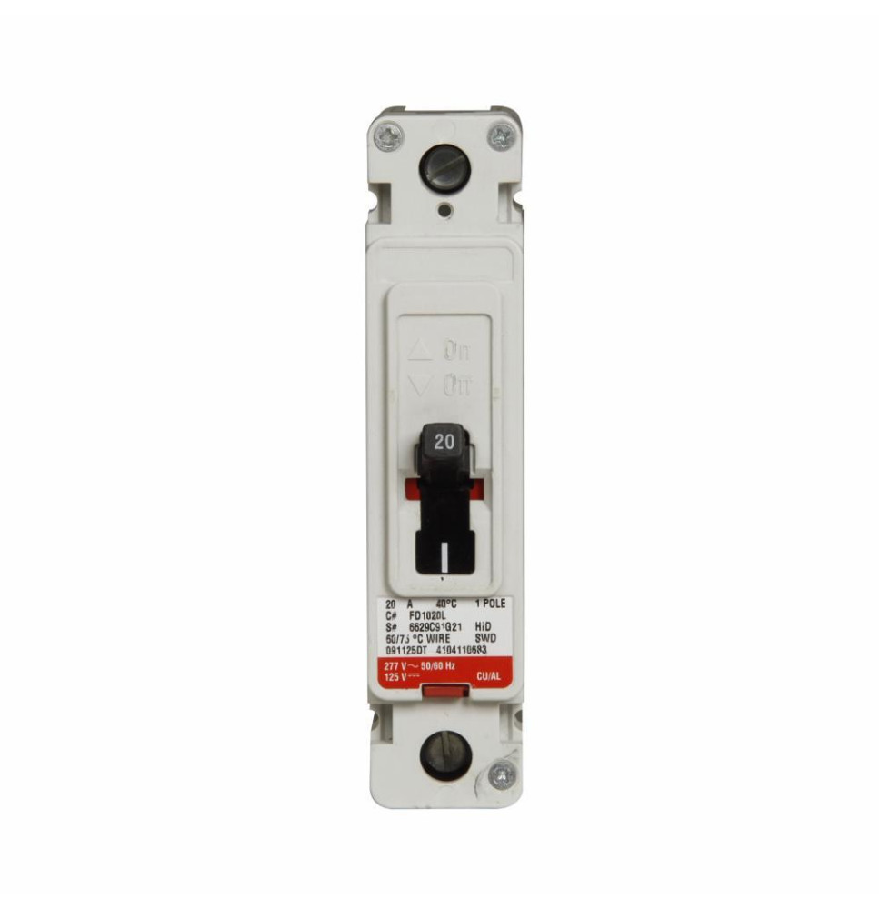 FD1040L - Eaton Cutler-Hammer 40 Amp 1 Pole 277 Volt Molded Case Circuit Breaker