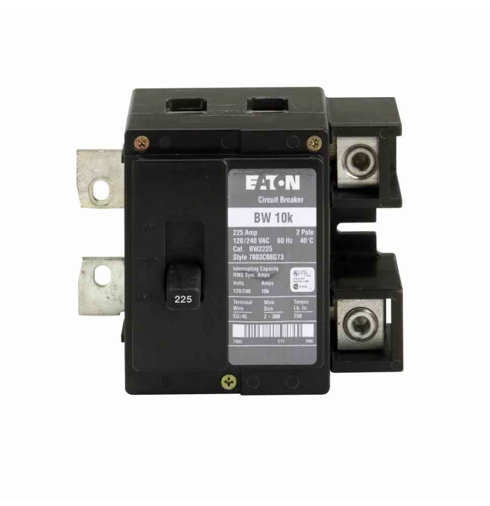BW2225 - Eaton Cutler-Hammer 225 Amp 2 Pole 240 Volt Bolt-On Molded Case Circuit Breaker