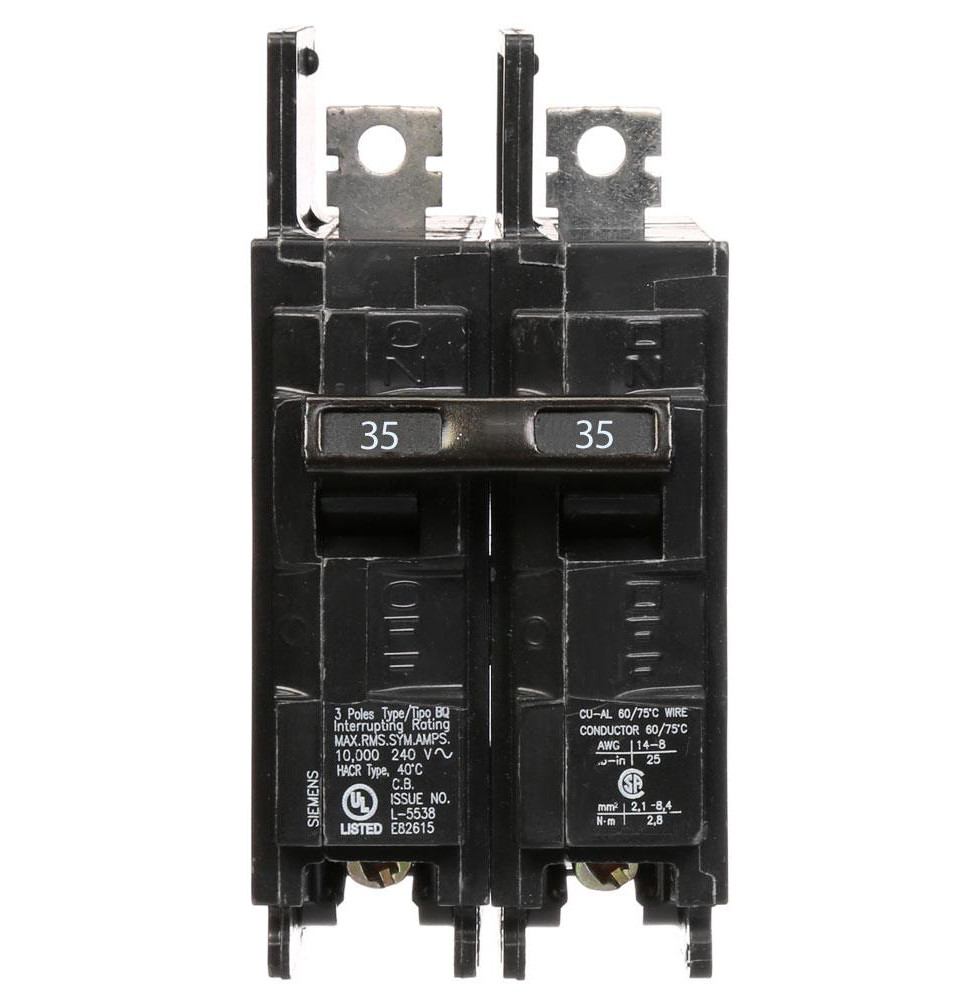BQ2B035 - Siemens 35 Amp Double Pole 120/240V BQ Bolt-On Circuit Breaker