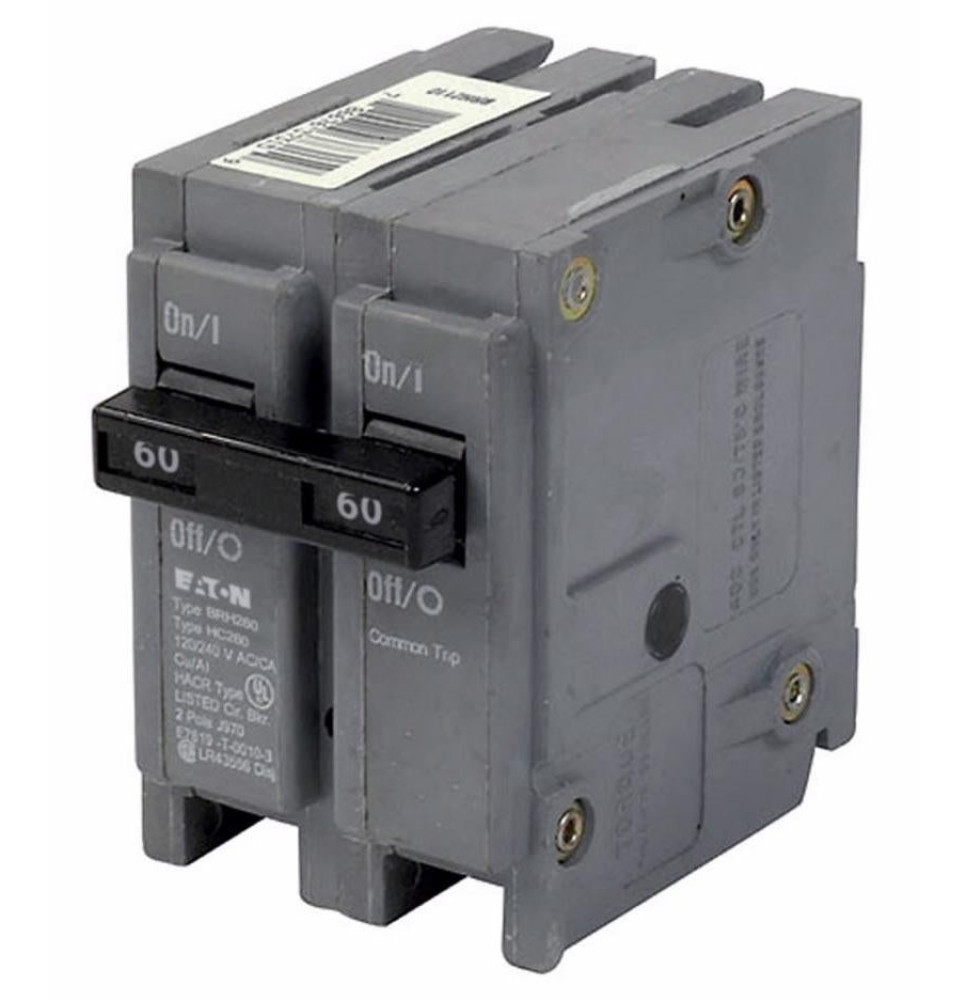 BRH260 - Eaton Cutler-Hammer 60 Amp 2 Pole 240 Volt Plug-In Molded Case Circuit Breaker