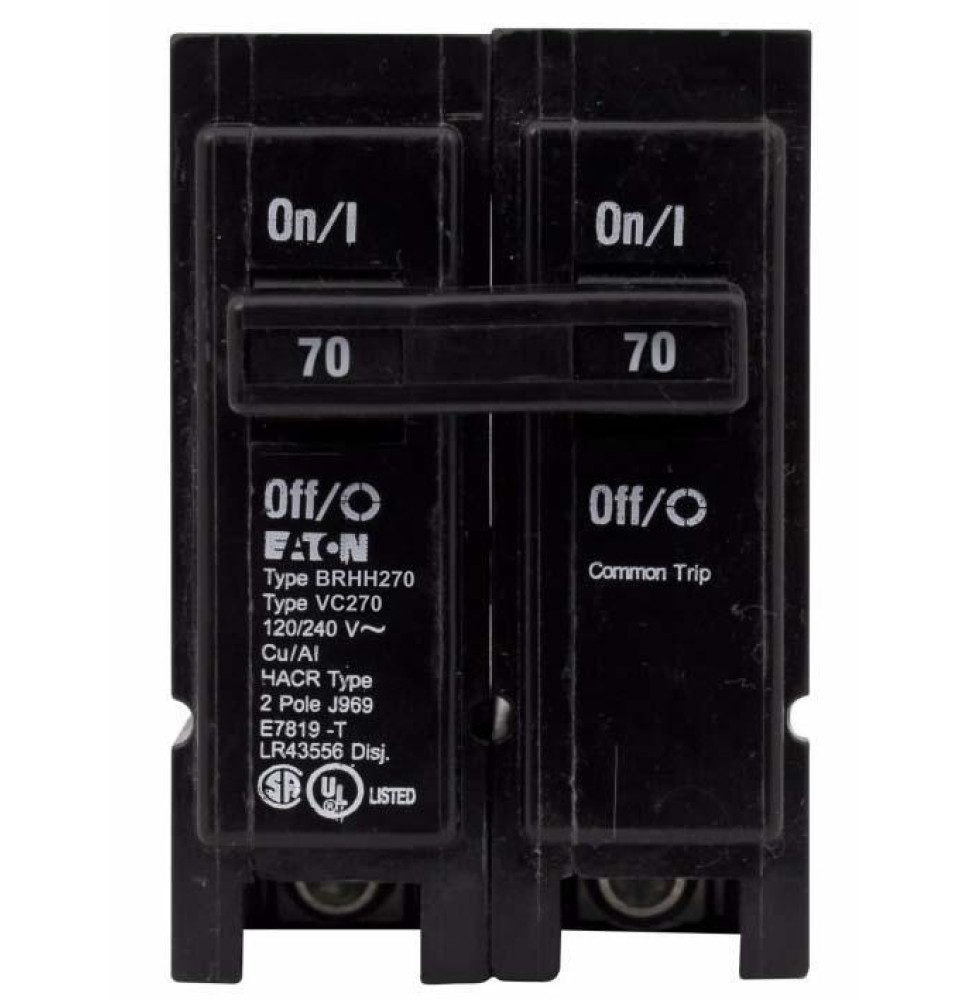 BRHH270 - Eaton Cutler-Hammer 70 Amp 2 Pole 240 Volt Molded Case Circuit Breakers