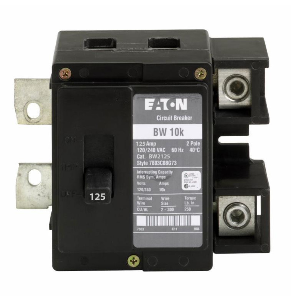 BW2125 - Eaton Cutler-Hammer 125 Amp 2 Pole 240 Volt Molded Case Circuit Breaker