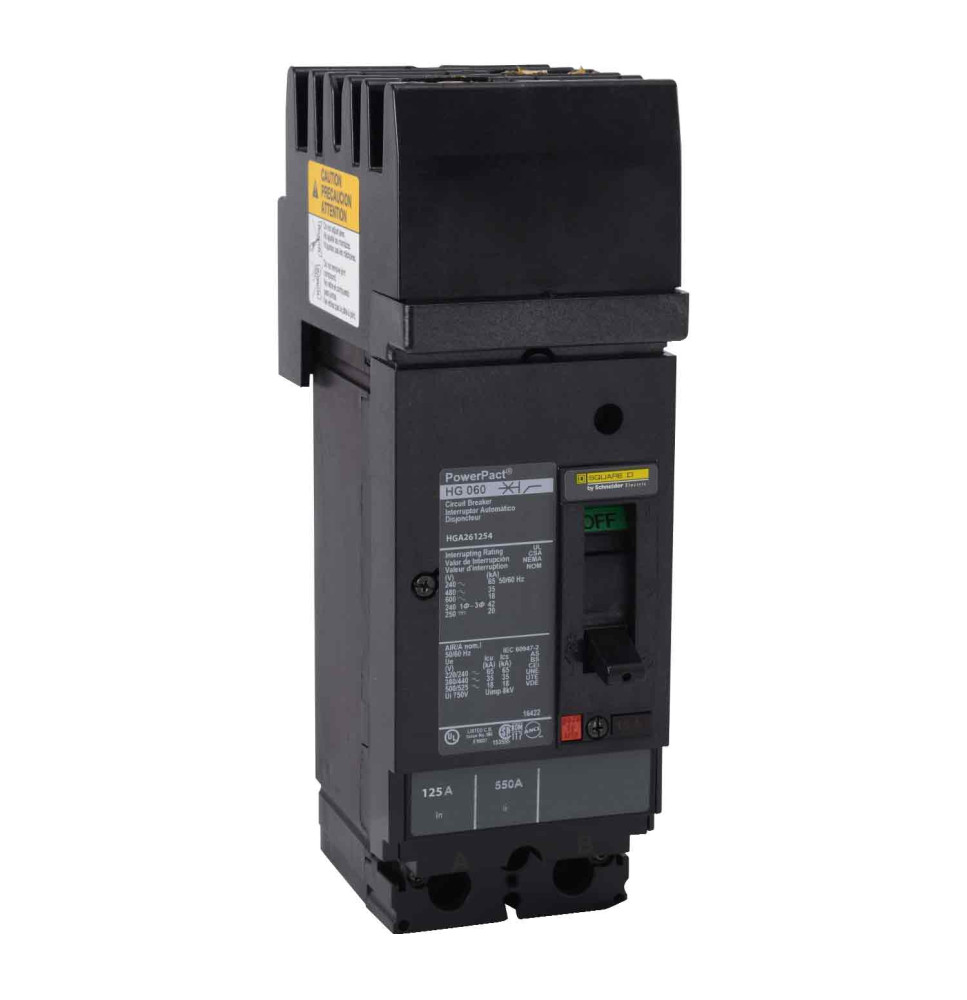 HGA261254 - Square D 125 Amp 2 Pole 600 Volt Molded Case Circuit Breaker