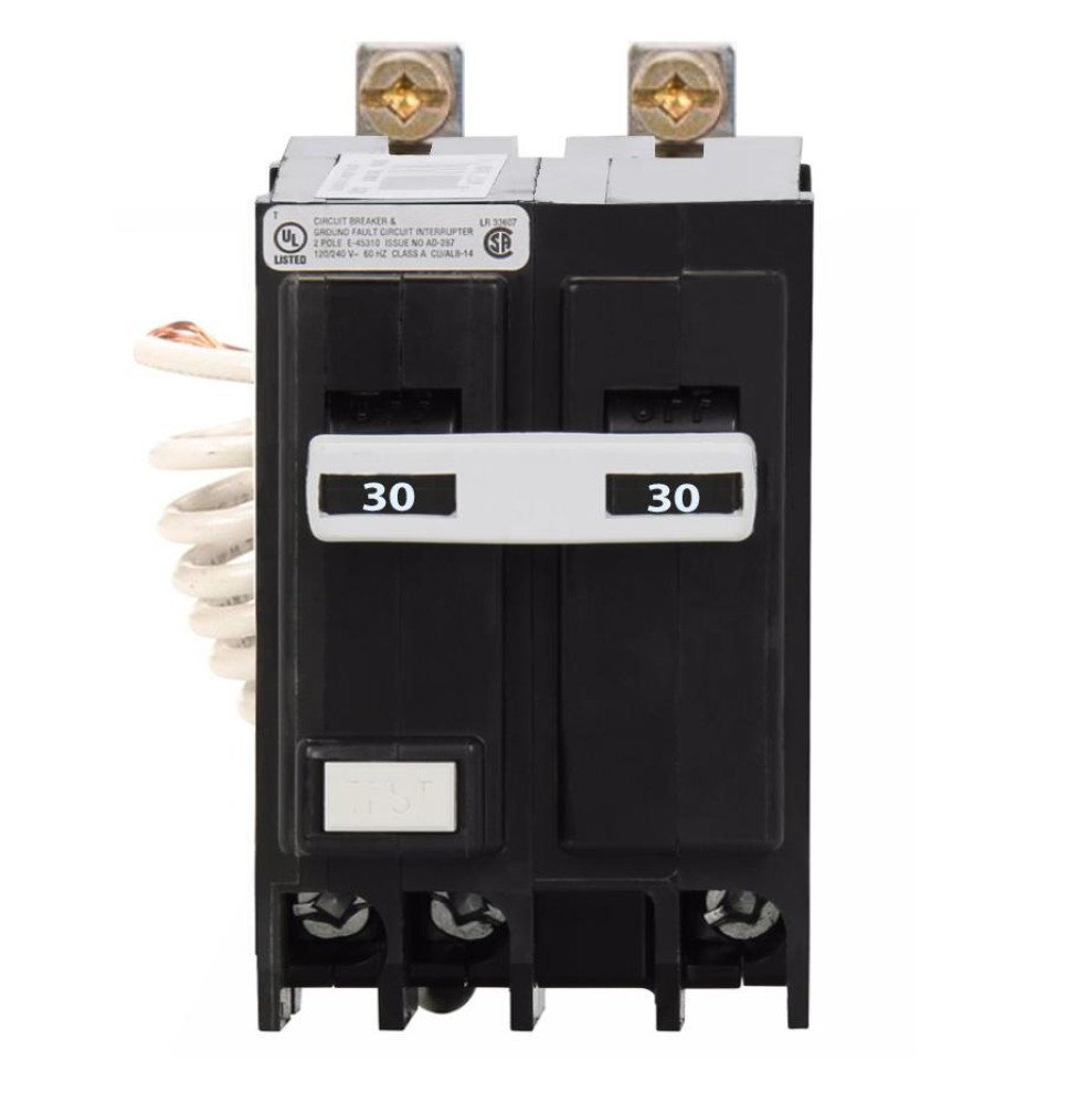 QBGFT2030 - Eaton Cutler-Hammer 30 Amp Double Pole Ground Fault Bolt-On Circuit Breaker