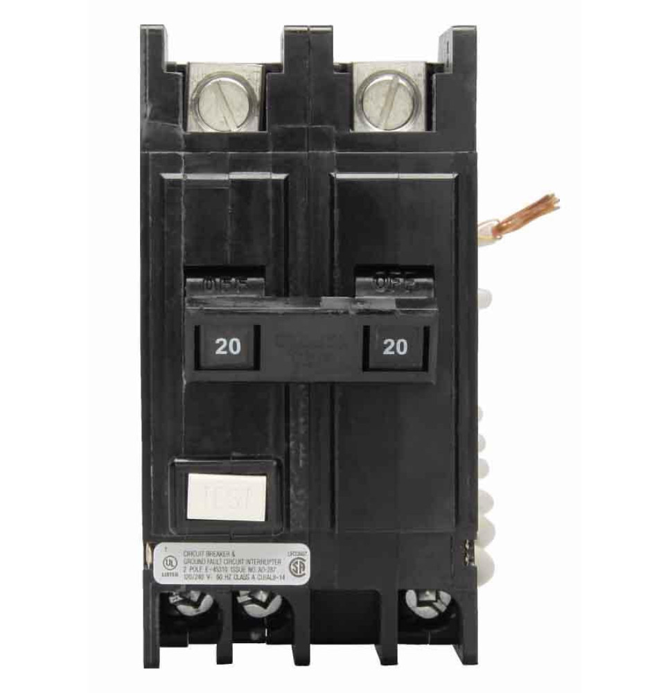 QCGFT2020 - Eaton Cutler-Hammer 20 Amp 2 Pole 240 Volt Molded Case Circuit Breaker