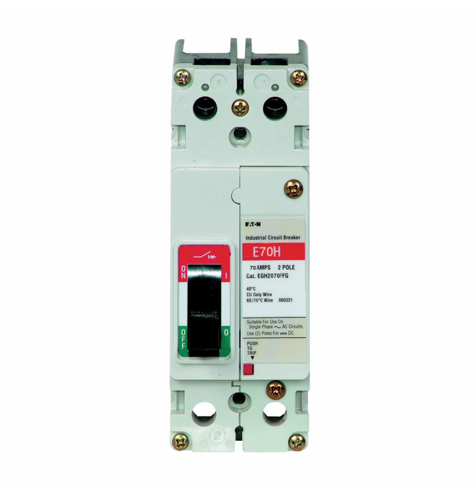 EGB2070FFG - Eaton Cutler-Hammer 70 Amp 2 Pole 480 Volt Feed Thru Molded Case Circuit Breaker