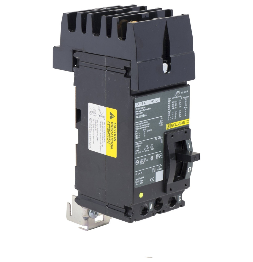 FA24015AC - Square D 15 Amp 2 Pole 480 Volt Plug-In Molded Case Circuit Breaker