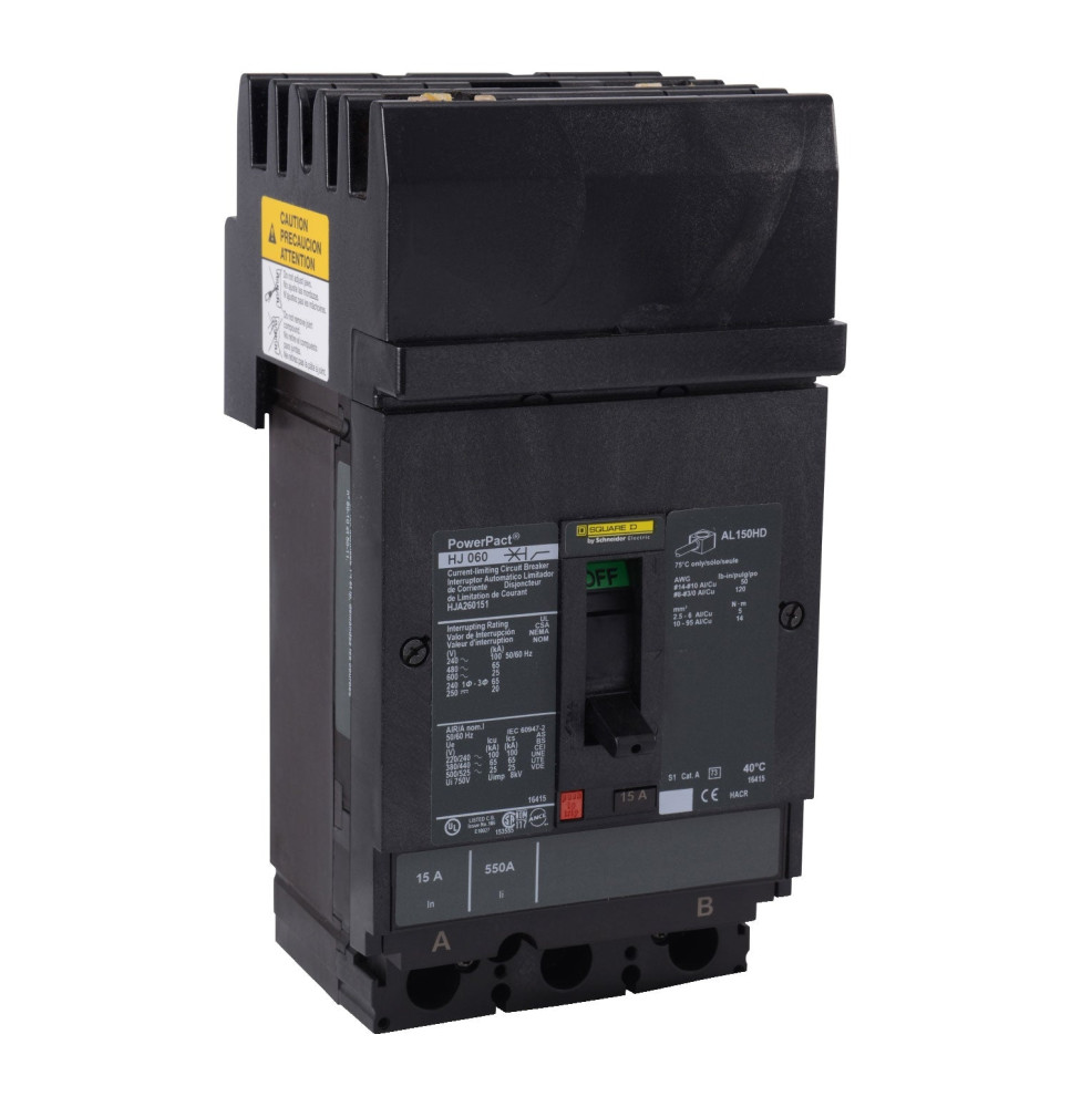 HJA260251 - Square D 25 Amp 2 Pole 600 Volt Plug-In Molded Case Circuit Breaker