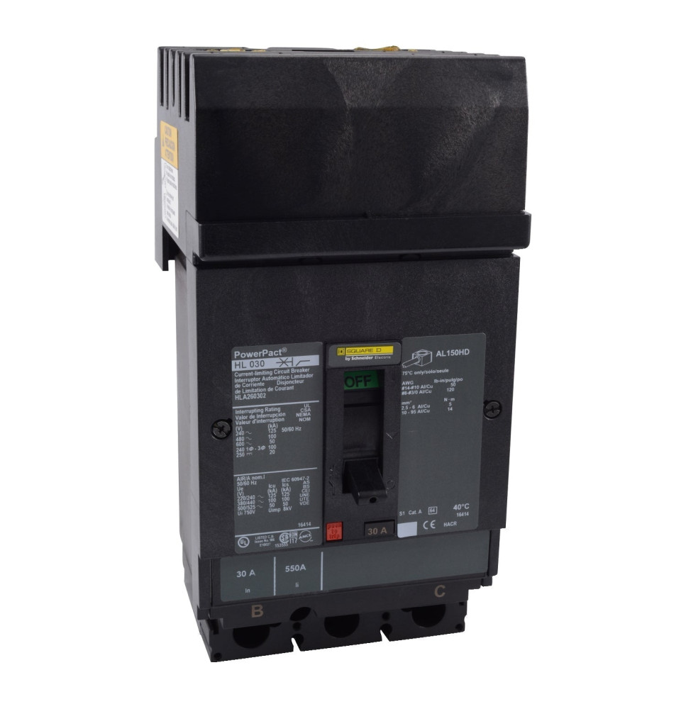 HLA260302 - Square D 30 Amp 2 Pole 600 Volt Molded Case Circuit Breaker
