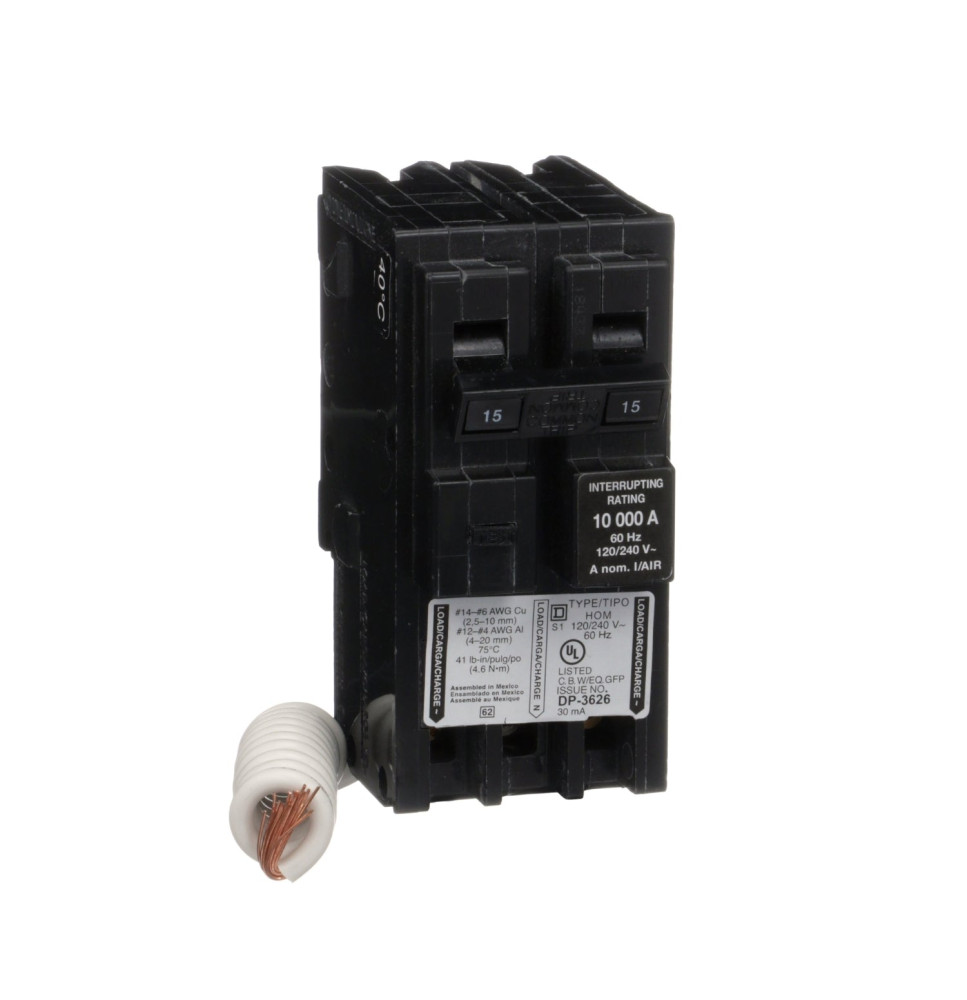 HOM215EPD - Square D 15 Amp 2 Pole 240 Volt Plug-In Molded Case Circuit Breaker