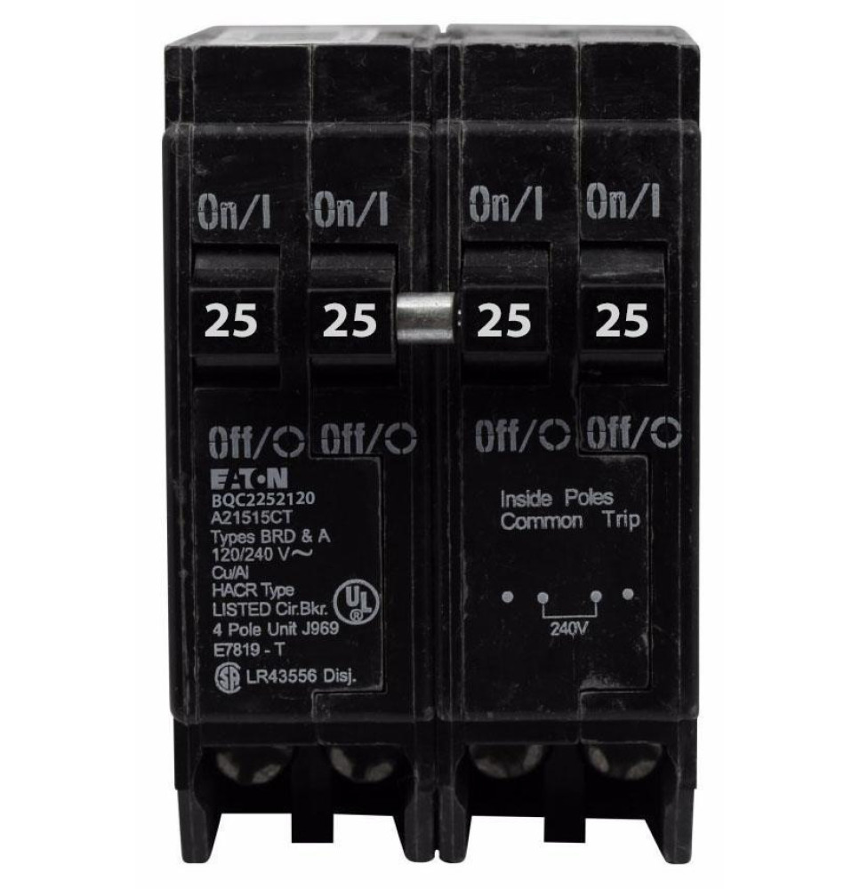 BQC2252120 - Eaton Cutler-Hammer 25 Amp 2 Pole 240 Volt Molded Case Circuit Breakers