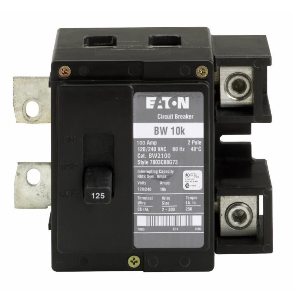 BW2100 - Eaton Cutler-Hammer 100 Amp 2 Pole 240 Volt Molded Case Circuit Breaker