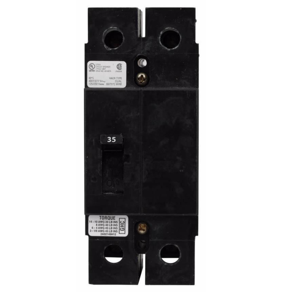 GHC2035 - Eaton Cutler-Hammer 35 Amp 2 Pole 480 Volt Molded Case Circuit Breakers