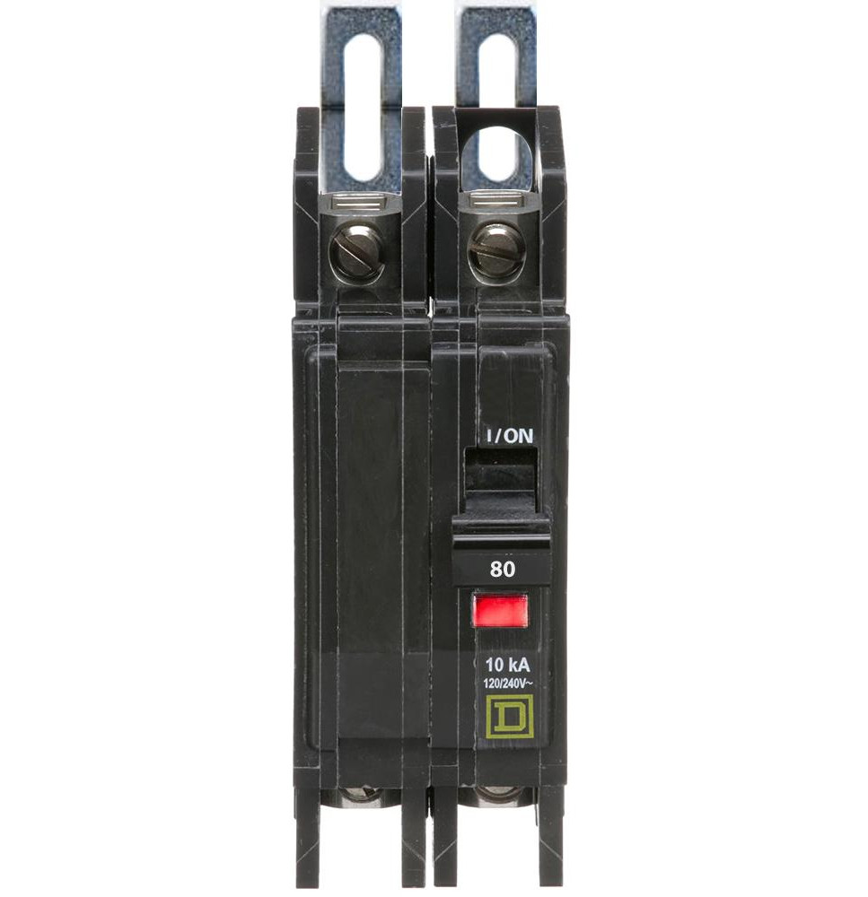 QOU280 - Square D 80 Amp 2 Pole 240 Volt Miniature Circuit Breaker