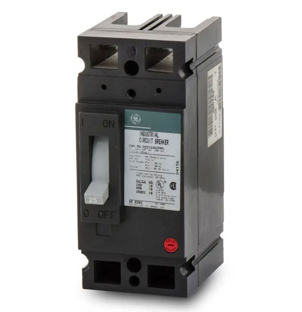 TED124025WL - GE 25 Amp 2 Pole 480 Volt Molded Case Circuit Breaker