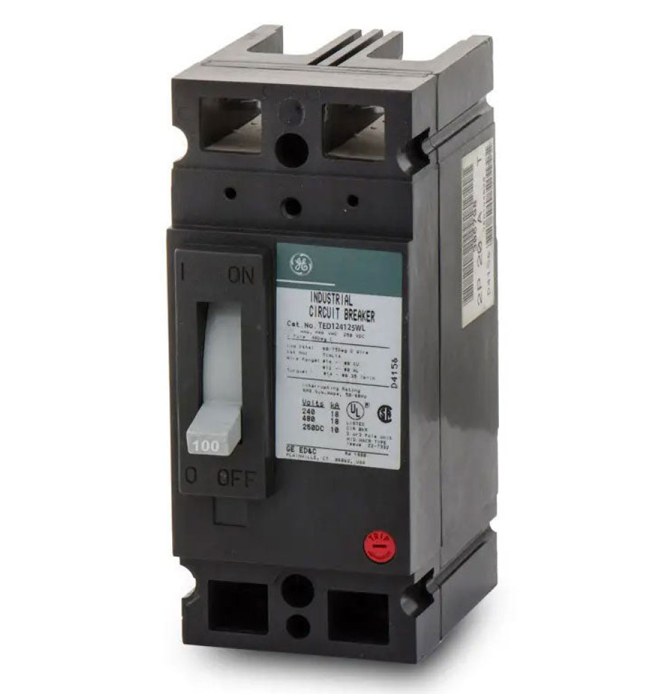 TED124125WL - GE 125 Amp 2 Pole 480 Volt Molded Case Circuit Breaker