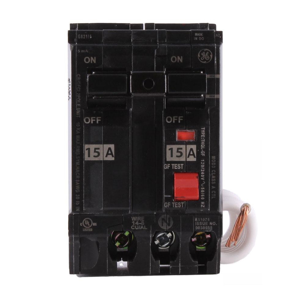 THQL2115GFT - GE 15 Amp 2 Pole 240 Volt Molded Case Circuit Breaker