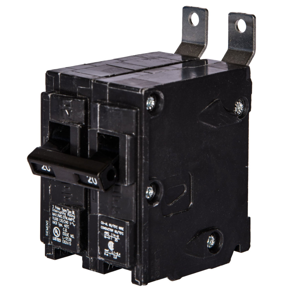 B220HID - Siemens 20 Amp 2 Pole 240 Volt Bolt-On Molded Case Circuit Breaker