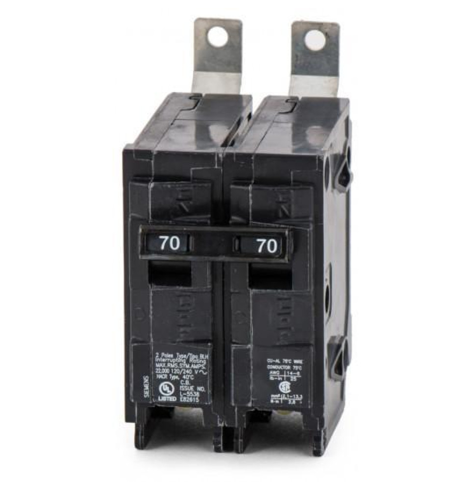 B270H - Siemens 70 Amp 2 Pole 240 Volt Molded Case Circuit Breaker