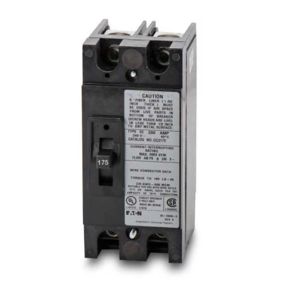 CC2175 - Eaton Cutler-Hammer 175 Amp 2 Pole 240 Volt Terminal Mount Circuit Breaker