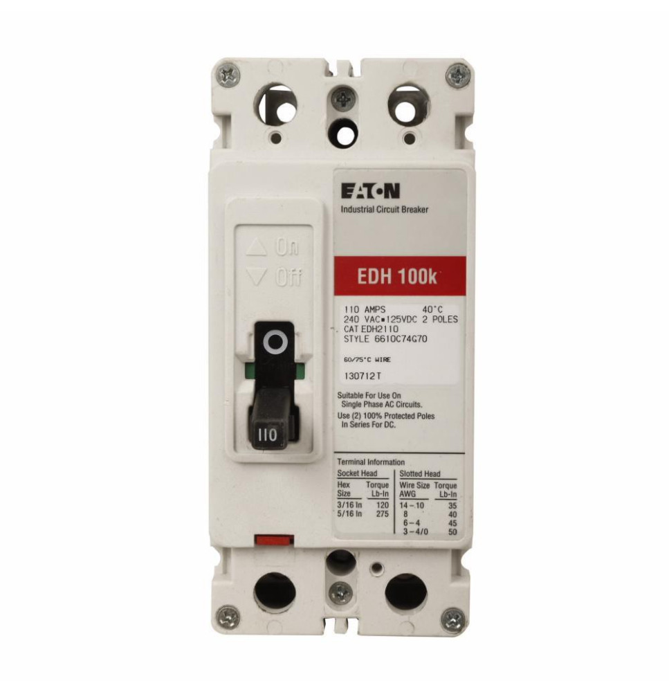 EDC2175L - Eaton Cutler-Hammer 175 Amp 2 Pole 240 Volt Molded Case Circuit Breaker