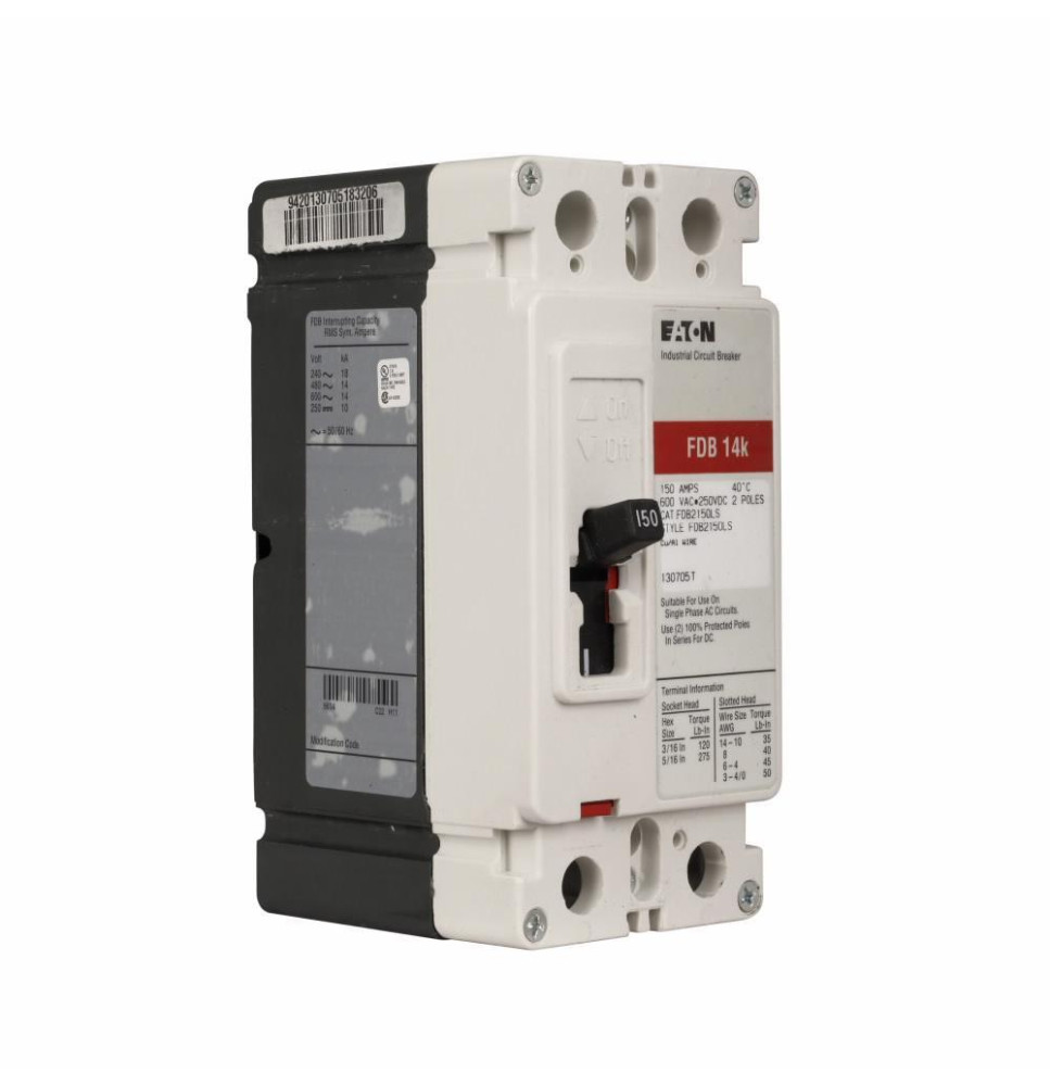 FDB2015L - Eaton Cutler-Hammer 15 Amp 2 Pole 600 Volt Molded Case Circuit Breaker