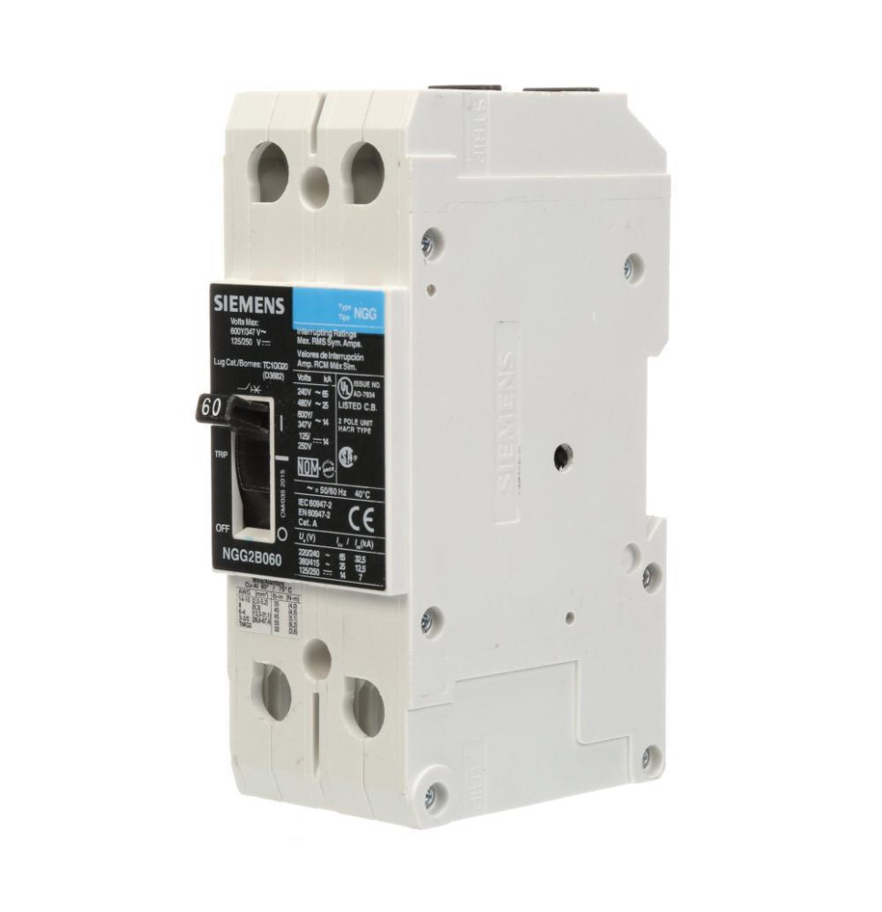 NGG2B050L - Siemens 50 Amp 2 Pole 600 Volt Bolt-On Molded Case Circuit Breaker