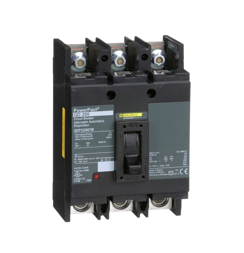 QDP32200TM - Square D 200 Amp 2 Pole 240 Volt Bolt-On Molded Case Circuit Breaker