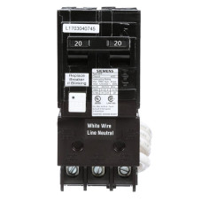 QF220A - Siemens 20 Amp Double Pole 240 Volt GFCI Circuit Breaker