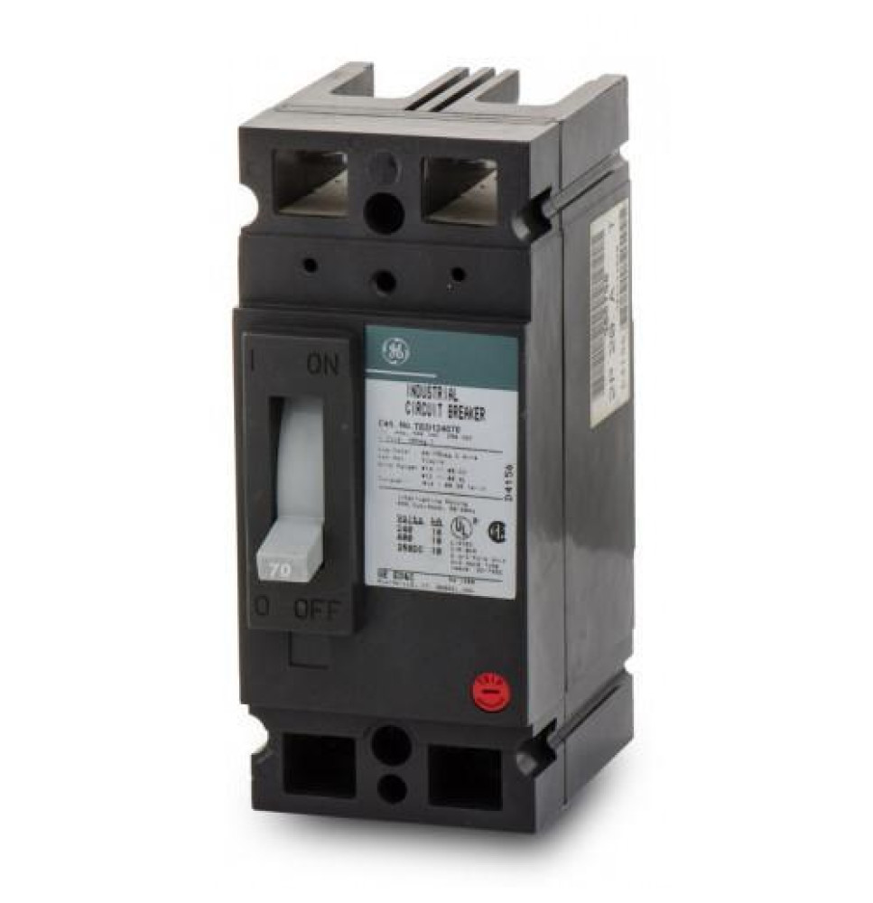 TED124070WL - GE 70 Amp 2 Pole 480 Volt Molded Case Circuit Breaker General Electric Lug