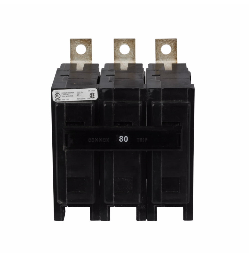 BAB3080HT - Eaton Cutler-Hammer 80 Amp 3 Pole 240 Volt Bolt-On Molded Case Circuit Breaker