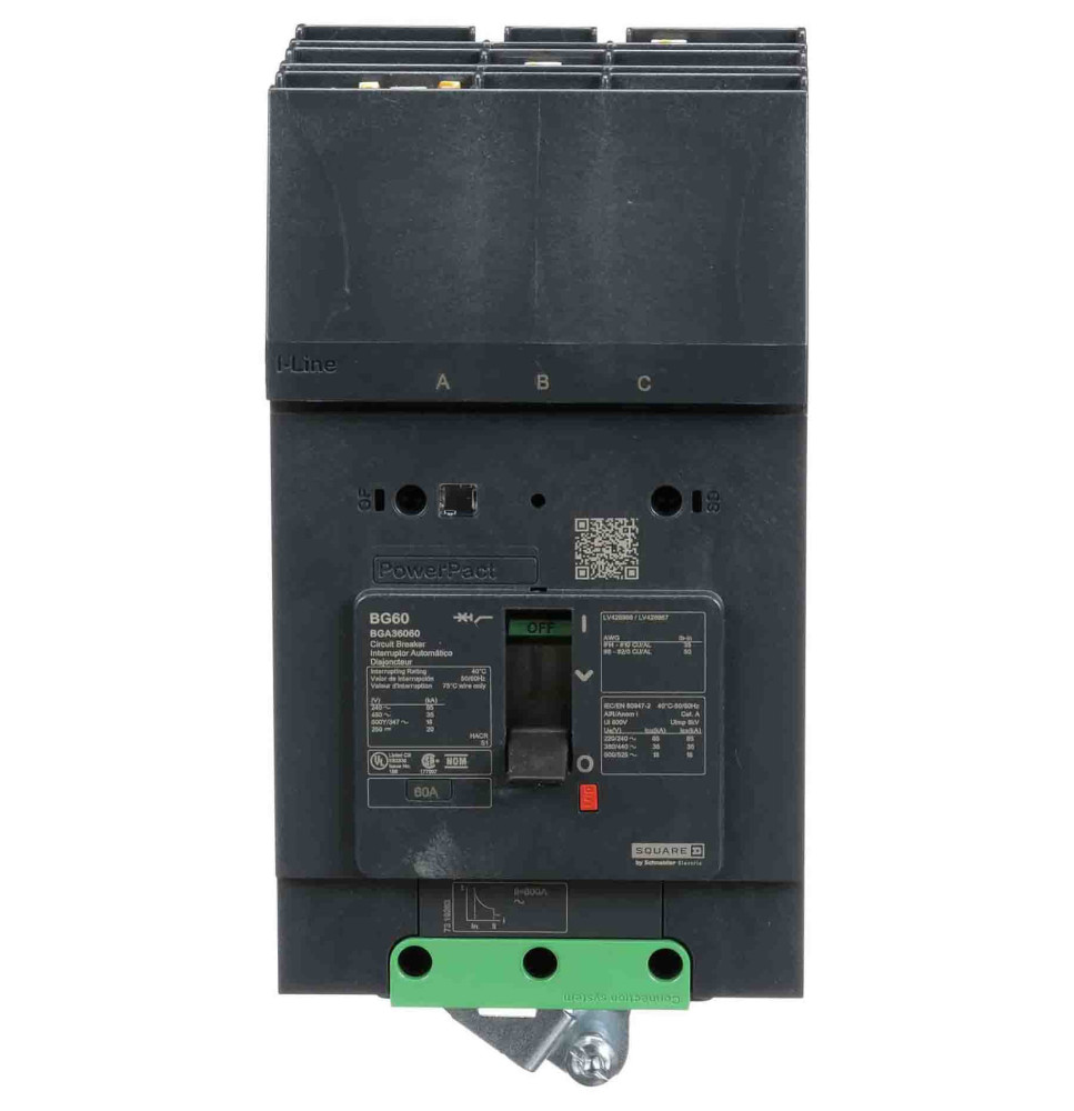 BGA36060 - Square D 60 Amp 3 Pole 600 Volt Molded Case Circuit Breaker