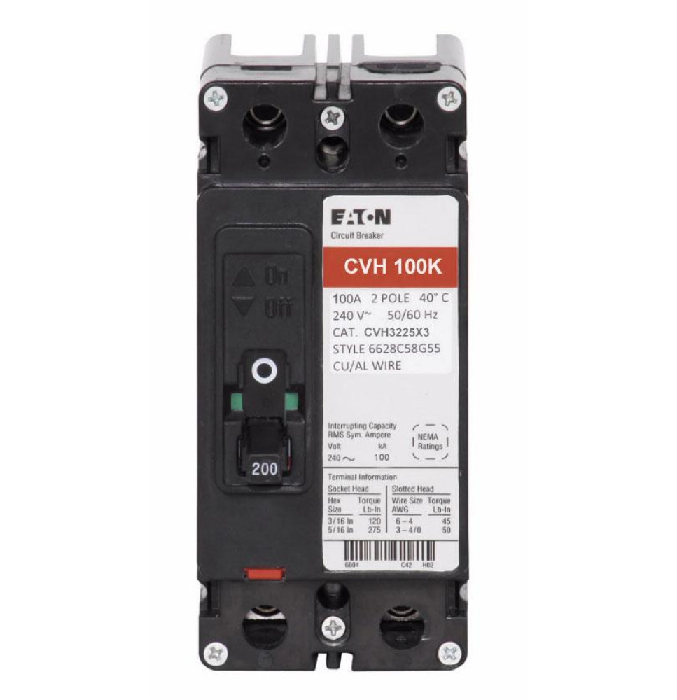 CVH3225X3 - Eaton Cutler-Hammer 225 Amp 3 Pole 240 Volt Bolt-On Molded Case Circuit Breaker