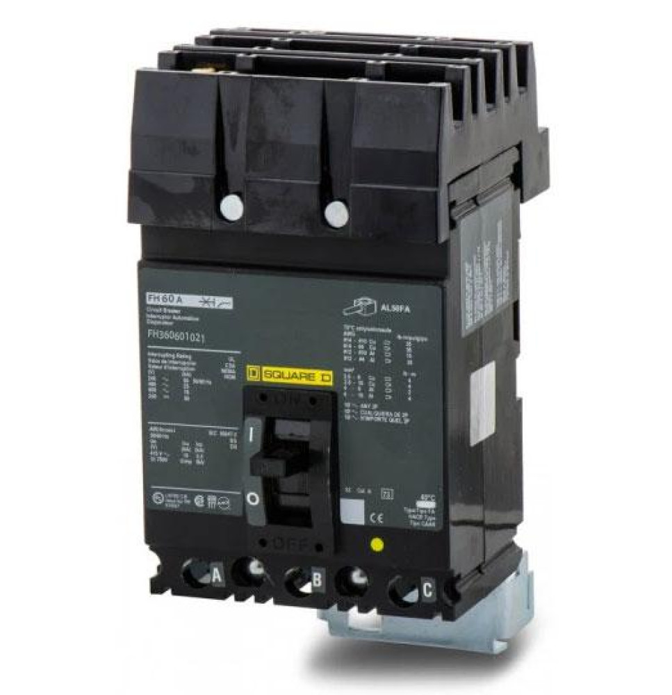 FH360601021 - Square D 60 Amp 3 Pole 600 Volt Molded Case Circuit Breaker