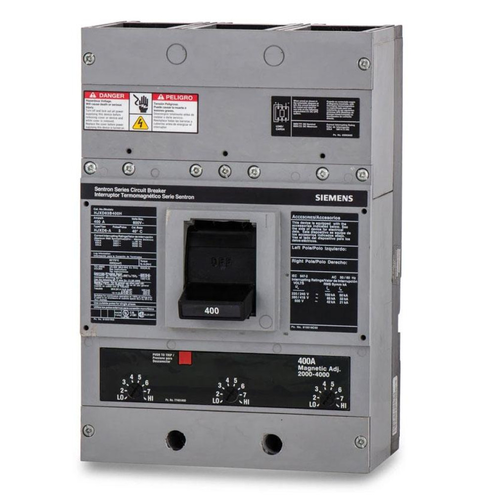 HJXD63B400H - Siemens 400 Amp 3 Pole 600 Volt Bolt-On Molded Case Circuit Breaker