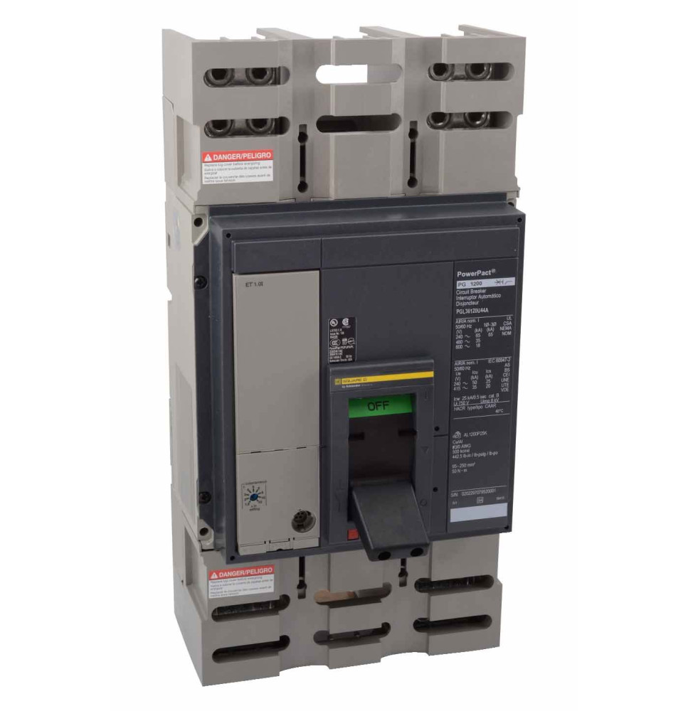 PGL36120U44A - Square D 1200 Amp 3 Pole 600 Volt Molded Case Circuit Breaker