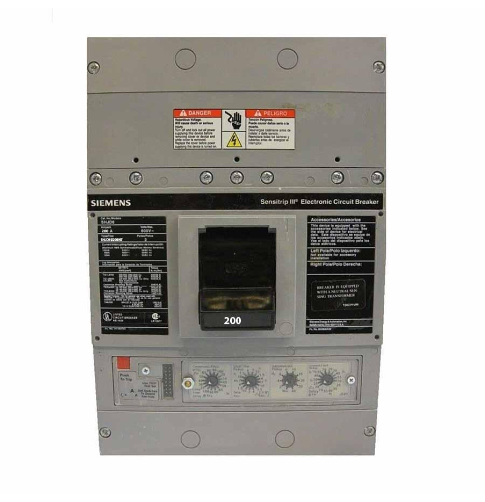 SHJD69200NT - Siemens 200 Amp 3 Pole 600 Volt Molded Case Circuit Breaker