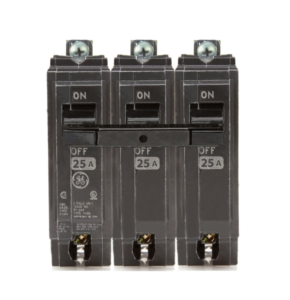 THQB32025 - GE 25 Amp 3 Pole Bolt-On Circuit Breaker