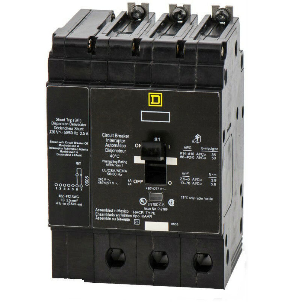 EJB34110SA - Square D 110 Amp 3 Pole 480 Volt Molded Case Circuit Breaker