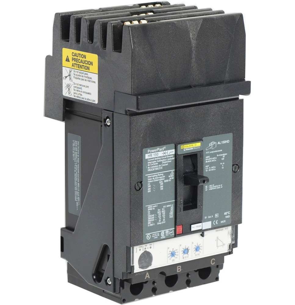 HRA36150U31X - Square D 150 Amp 3 Pole 600 Volt Molded Case Circuit Breaker