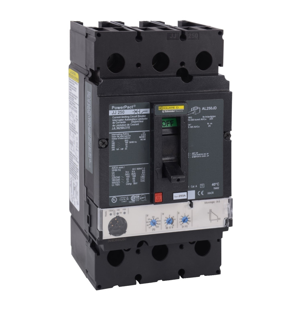 JJL36250U31X - Square D 250 Amp 3 Pole 600 Volt Molded Case Circuit Breaker