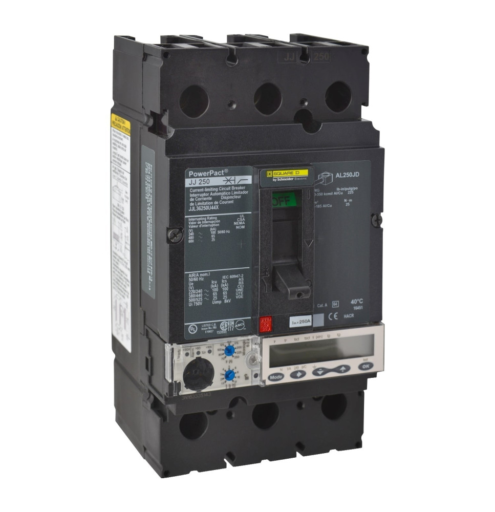 JJL36250U44X - Square D 250 Amp 3 Pole 600 Volt Molded Case Circuit Breaker