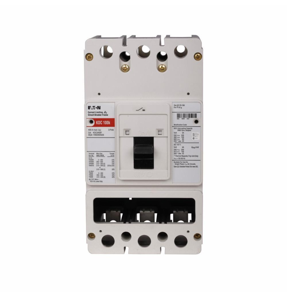 KDC3400F - Eaton Cutler-Hammer 400 amp 3 Pole 600 Volt Molded Case Circuit Breaker Frame
